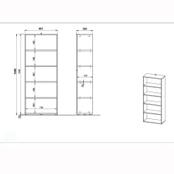 Kantoorkasten^Huisenthuis Hoge brede kantoorkast Ergonoma Eiken Antraciet, Eiken
