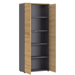 Kantoorkasten^Huisenthuis Hoge dichte kantoorkast Ergonoma Eiken Antraciet, Eiken
