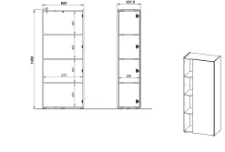 Kantoorkasten^Huisenthuis Hoge kantoorkast Orlando 145 cm Kasjmier
