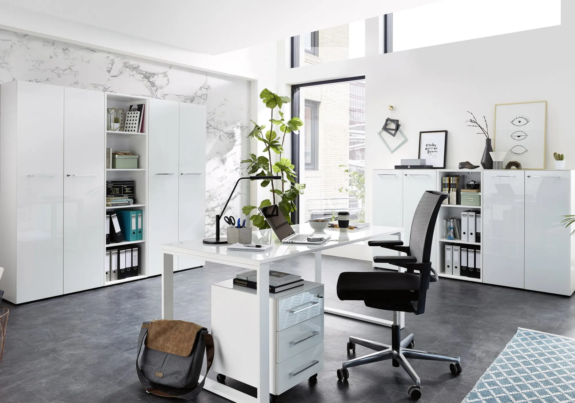 Kantoorkasten^Huisenthuis Hoge open kantoorkast Destin Wit