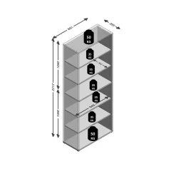 Kantoorkasten^Huisenthuis Hoge open kast Nereus 90 cm Oudeiken