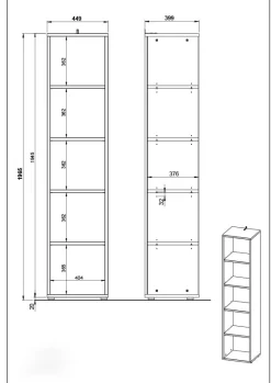 Kantoorkasten^Huisenthuis Hoge smalle kantoorkast Ergonoma Licht Grijs