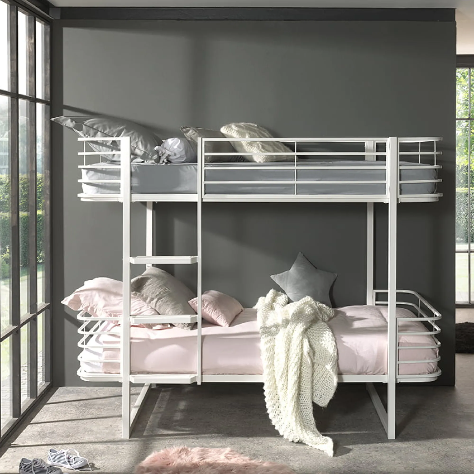 Kinderbedden^Huisenthuis Hoogslaper Riva-W Wit