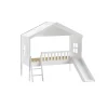 Kinderbedden^Huisenthuis Huisbed Alix Wit 90×200 cm – Met ladder en glijbaan
