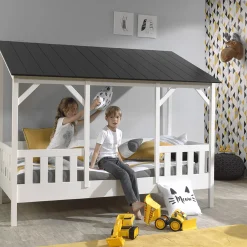 Kinderbedden^Huisenthuis Kinderbed Kira Zwart