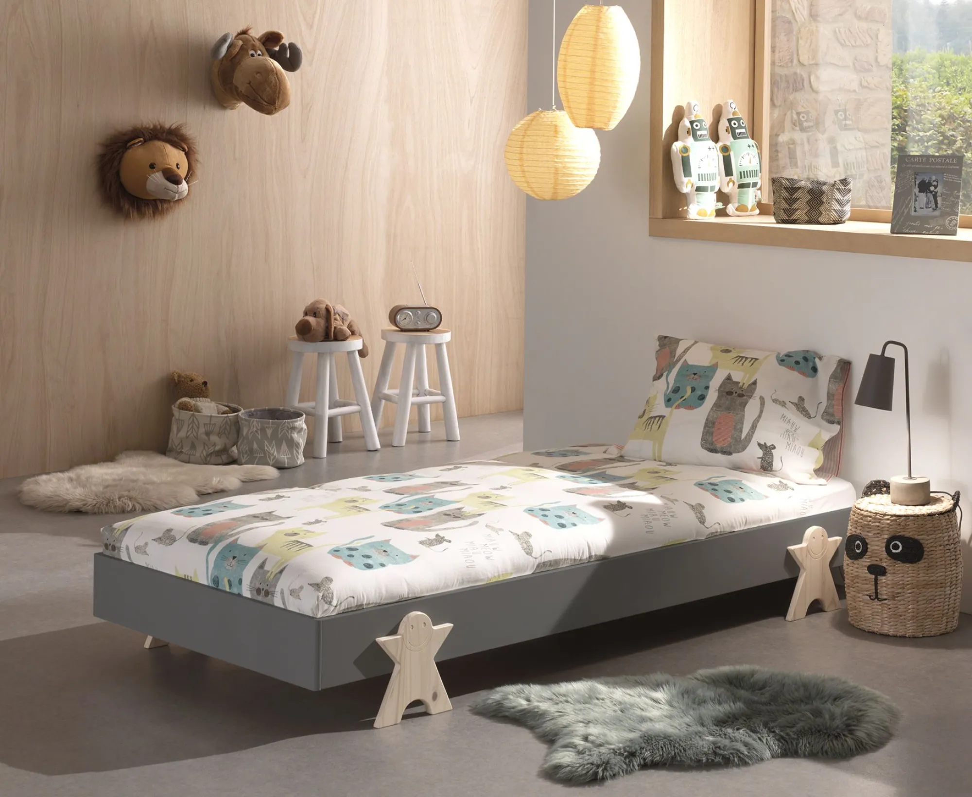Kinderbedden^Huisenthuis Kinderbed Nynke Grijs