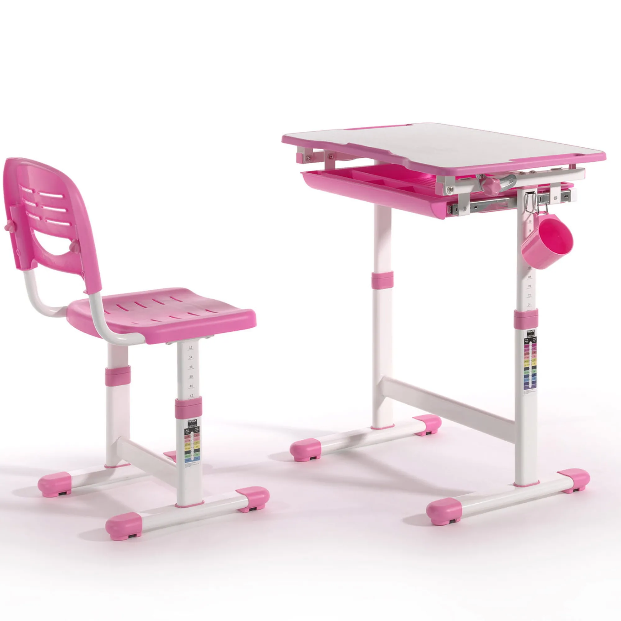 Kinderbureaus^Huisenthuis Kinderbureauset Ergo-1RO Roze