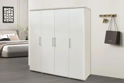 Kledingkasten^Huisenthuis Kledingkast Graham Wit 4-deurs
