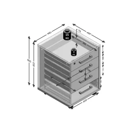 Ladeblokken^Huisenthuis Ladeblok Nereus Eiken Wit