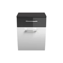 Badkamerkasten^Huisenthuis Lage badkamerkast Ilse Antraciet Wit Curve Antraciet, Wit