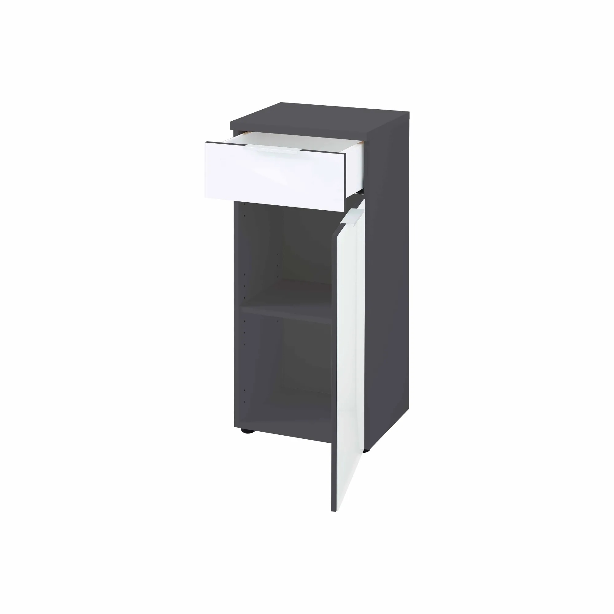 Badkamerkasten^Huisenthuis Lage badkamerkast Palma 86 cm Grafiet Wit
