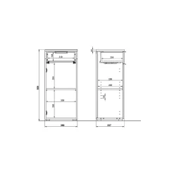 Badkamerkasten^Huisenthuis Lage badkamerkast Palma 86 cm Grafiet Wit