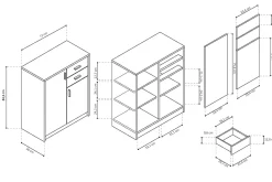 Kantoorkasten^Huisenthuis Lage dichte kast Edwin Sonoma 72x36x84 cm – 2