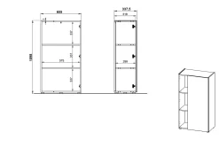 Kantoorkasten^Huisenthuis Lage kantoorkast Orlando 110 cm Grafiet
