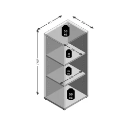 Kantoorkasten^Huisenthuis Lage open kast Nereus 47 cm Oudeiken
