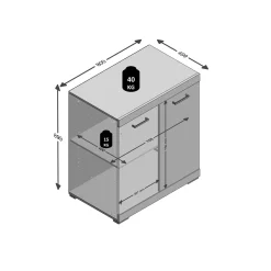 Opbergkasten^Huisenthuis Opbergkast Hermes 80x50x90 cm – 1 Artisan Eiken