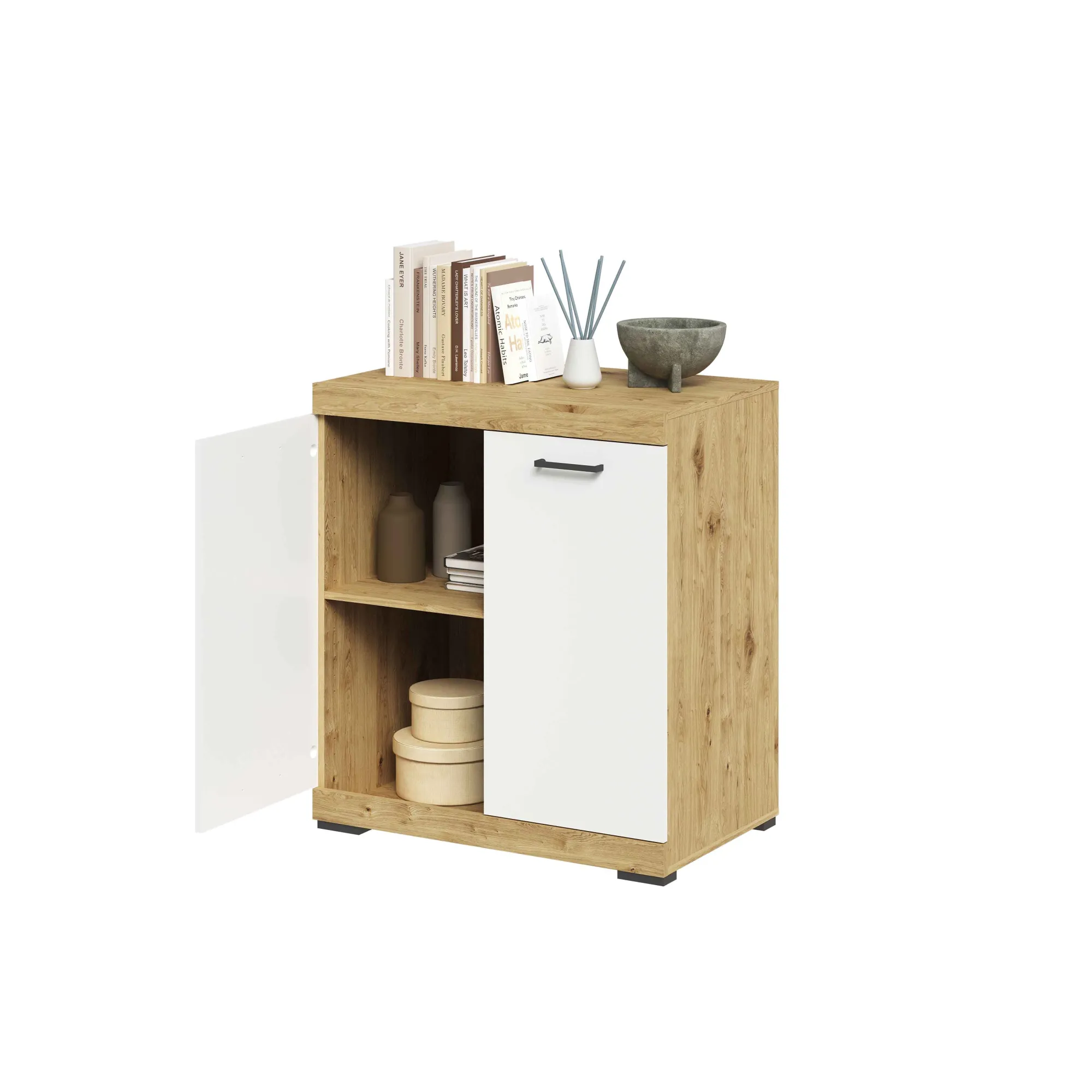 Opbergkasten^Huisenthuis Opbergkast Hermes 80x50x90 cm – 1 Artisan Eiken Matera