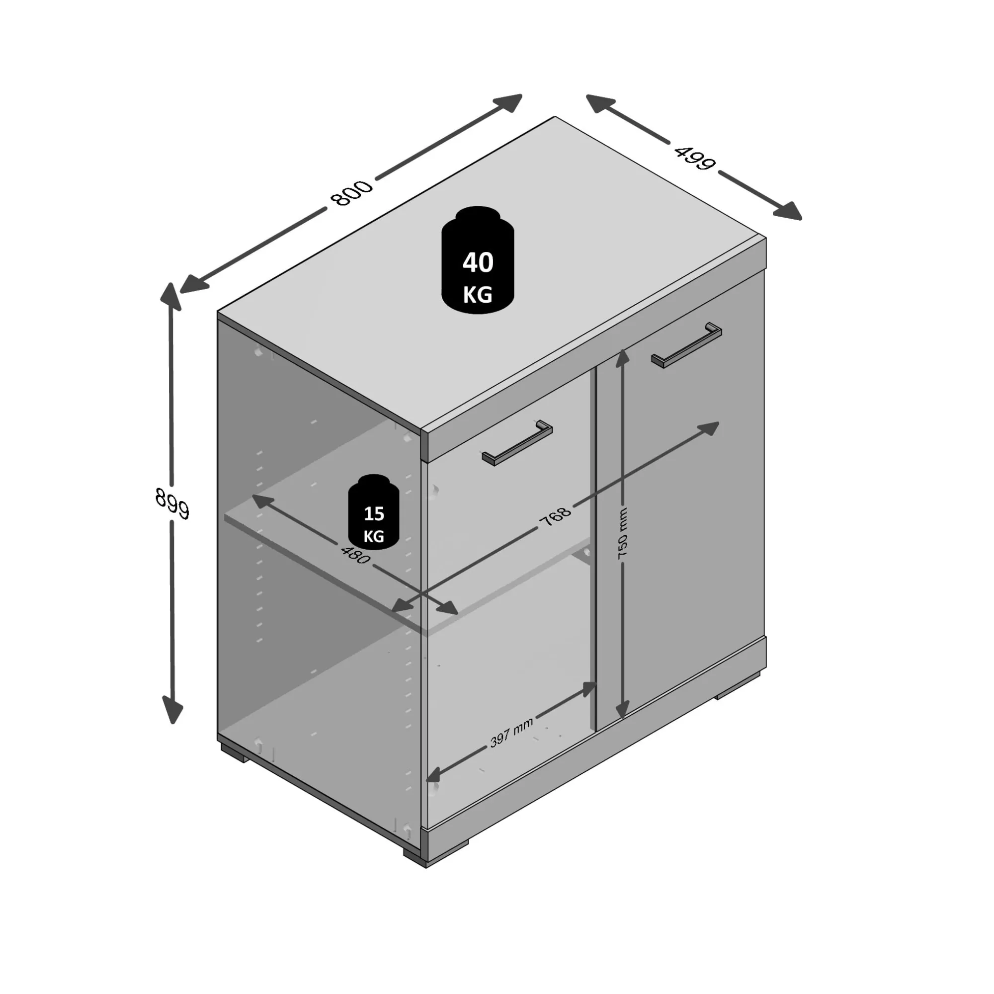 Opbergkasten^Huisenthuis Opbergkast Hermes 80x50x90 cm – 1 Artisan Eiken Matera