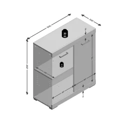 Opbergkasten^Huisenthuis Opbergkast Hermes 80x35x90 cm – 1 Eiken