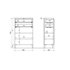 Badkamerkasten^Huisenthuis Opbergkast Samos Eiken 60 cm