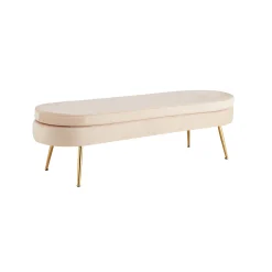 Poefen^Huisenthuis Poef Chanelle Velvet 142 cm Beige