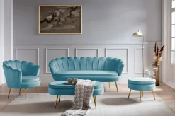 Poefen^Huisenthuis Poef Chanelle Velvet 142 cm Blauw