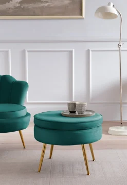 Poefen^Huisenthuis Poef Chanelle Velvet 52 cm Groen