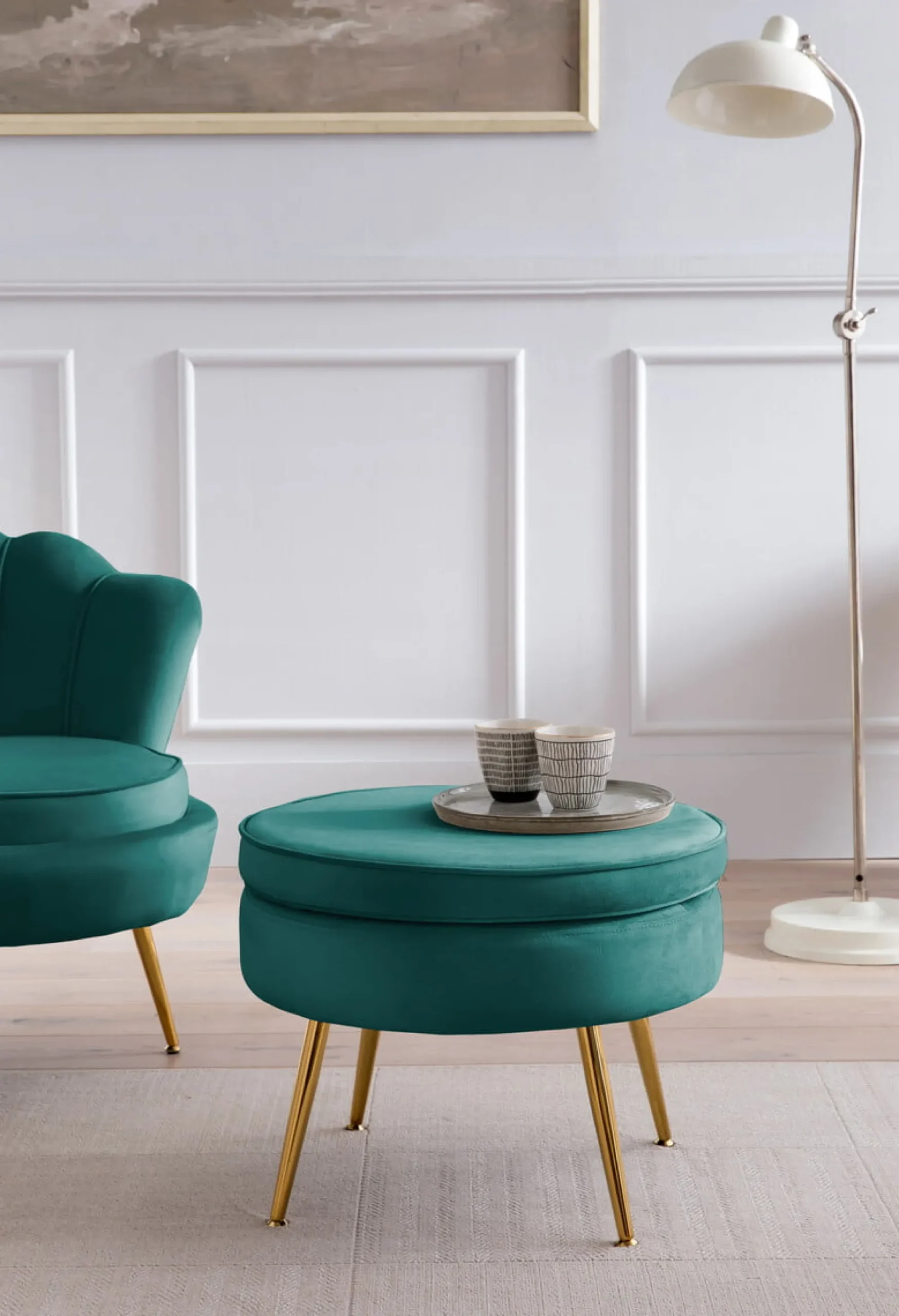 Poefen^Huisenthuis Poef Chanelle Velvet 52 cm Groen