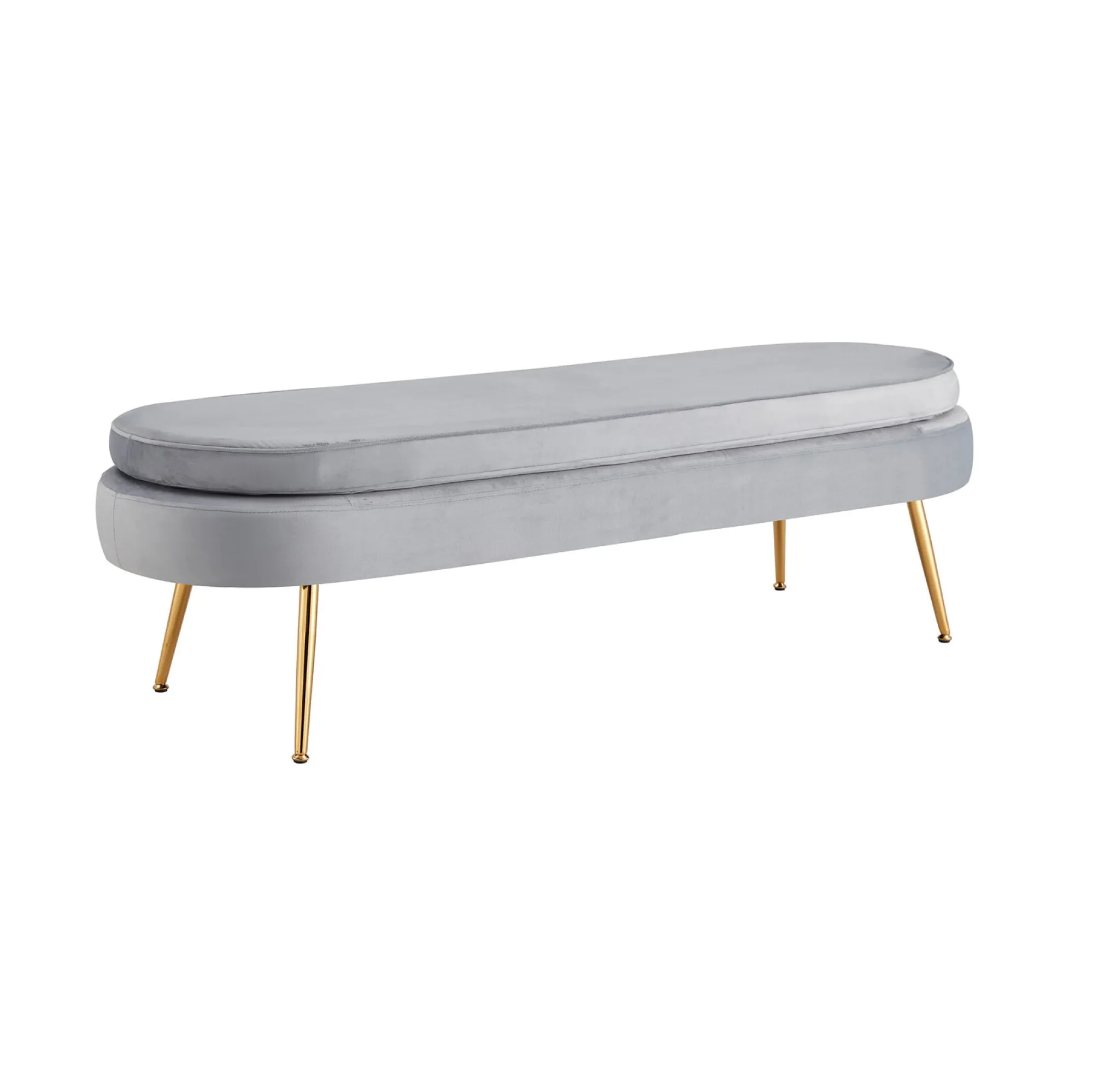 Poefen^Huisenthuis Poef Chanelle Velvet 142 cm Lichtgrijs