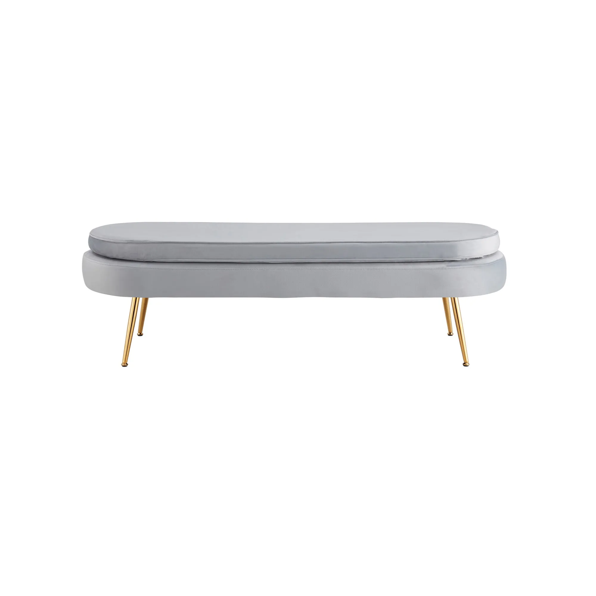Poefen^Huisenthuis Poef Chanelle Velvet 142 cm Lichtgrijs