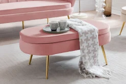 Poefen^Huisenthuis Poef Chanelle Velvet 99 cm Roze
