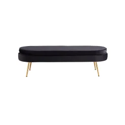Poefen^Huisenthuis Poef Chanelle Velvet 142 cm Zwart