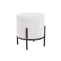 Poefen^Huisenthuis Poef Mia -Zwart Stof Beige