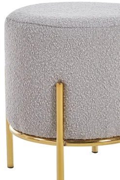 Poefen^Huisenthuis Poef Mia -Goud Bouclé Taupe
