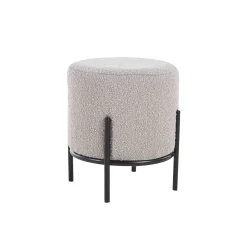Poefen^Huisenthuis Poef Mia -Zwart Bouclé Taupe