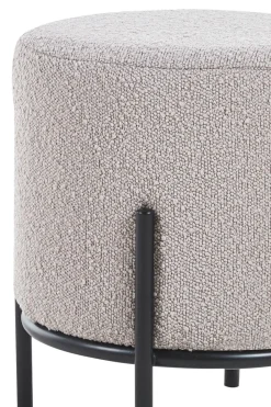 Poefen^Huisenthuis Poef Mia -Zwart Bouclé Taupe