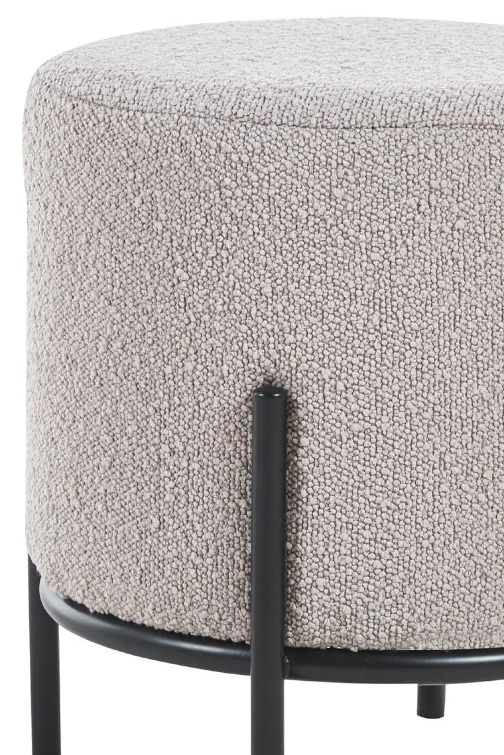 Poefen^Huisenthuis Poef Mia -Zwart Bouclé Taupe