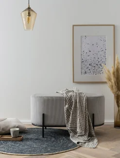 Poefen^Huisenthuis Poef Naomi Stof Lichtgrijs