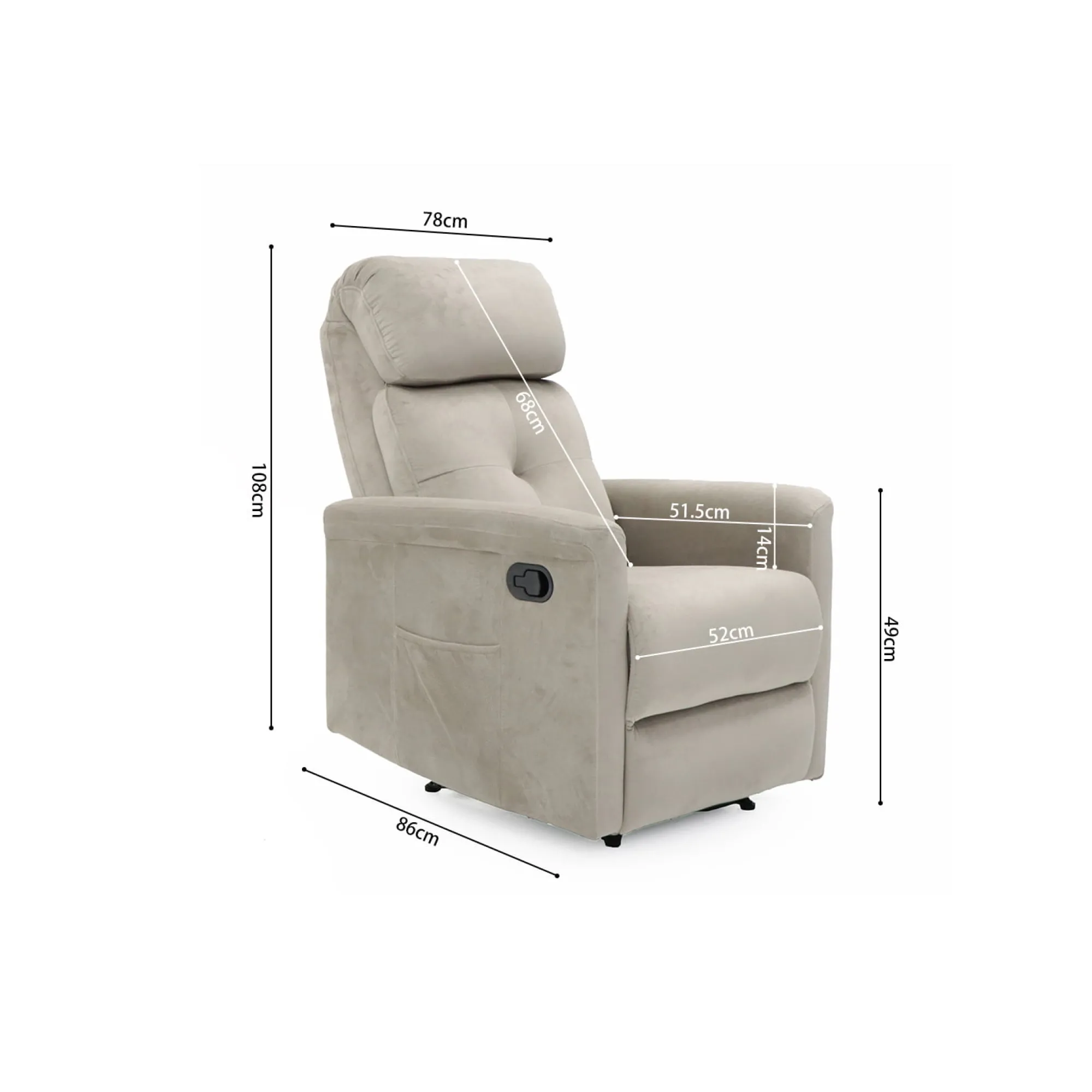 Fauteuils^Huisenthuis Relaxfauteuil Hannelore Taupe