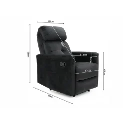 Fauteuils^Huisenthuis Relaxfauteuil Hannelore Zwart