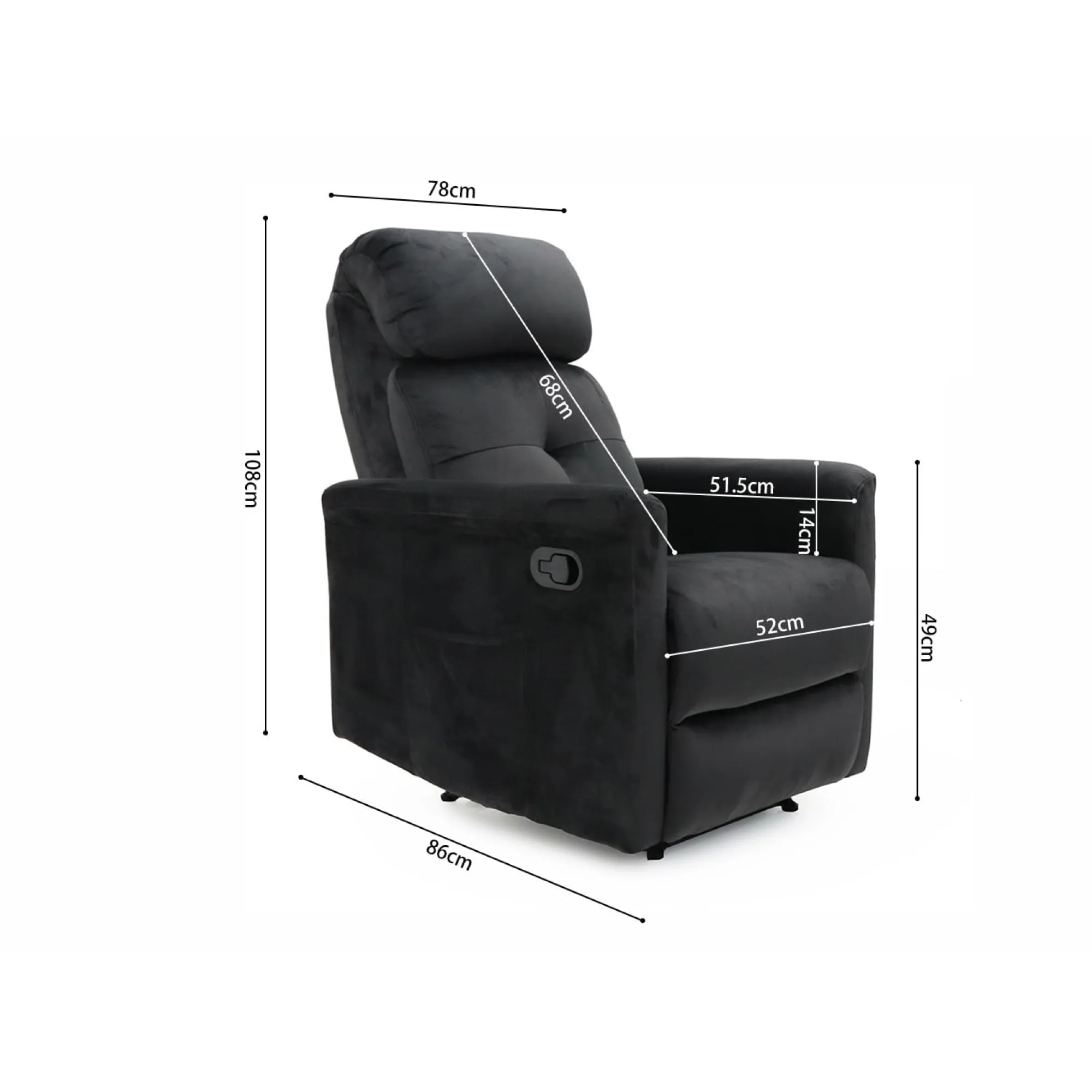 Fauteuils^Huisenthuis Relaxfauteuil Hannelore Zwart