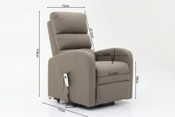 Fauteuils^Huisenthuis Relaxfauteuil Lenny Taupe
