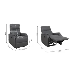 Fauteuils^Huisenthuis Relaxfauteuil Sascha Grijs