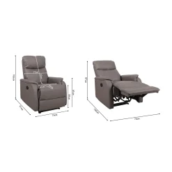 Fauteuils^Huisenthuis Relaxfauteuil Sascha Taupe