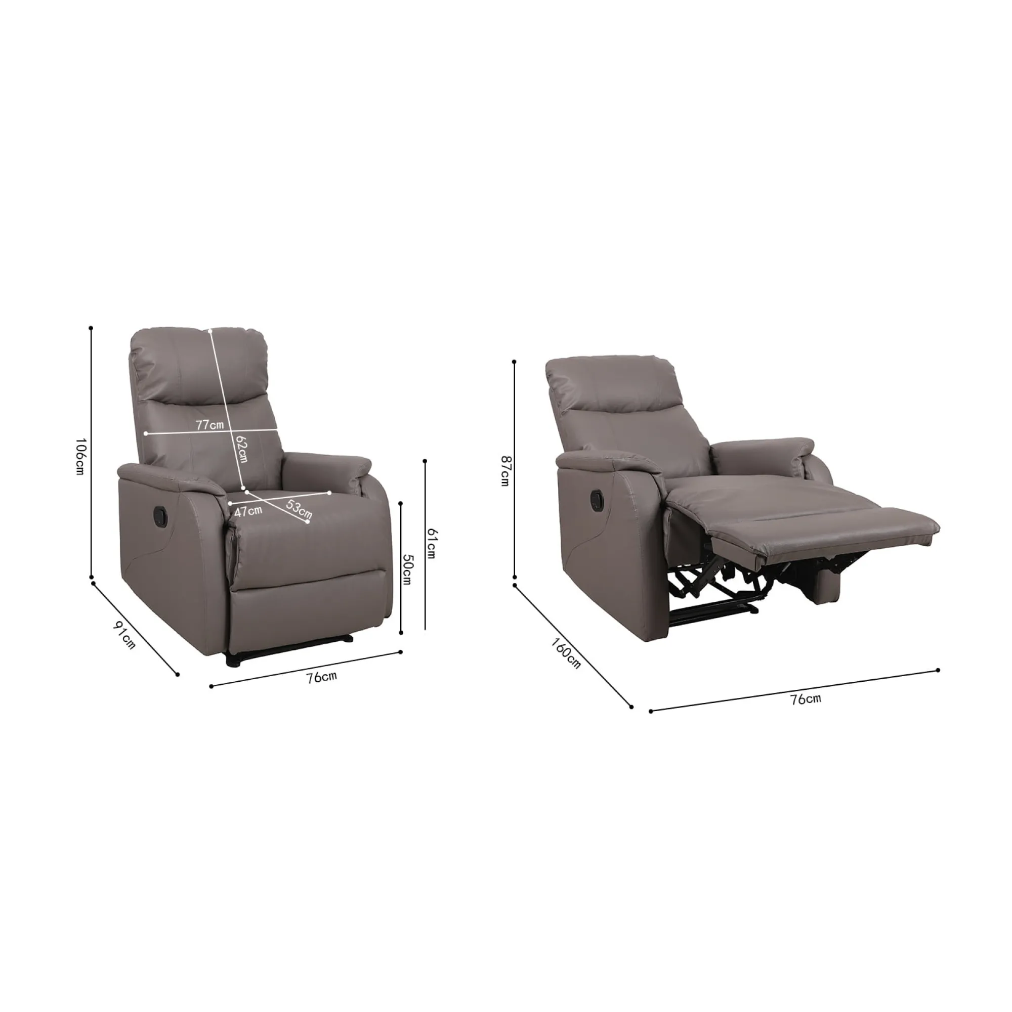 Fauteuils^Huisenthuis Relaxfauteuil Sascha Taupe
