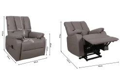 Fauteuils^Huisenthuis Relaxfauteuil Yvon Taupe