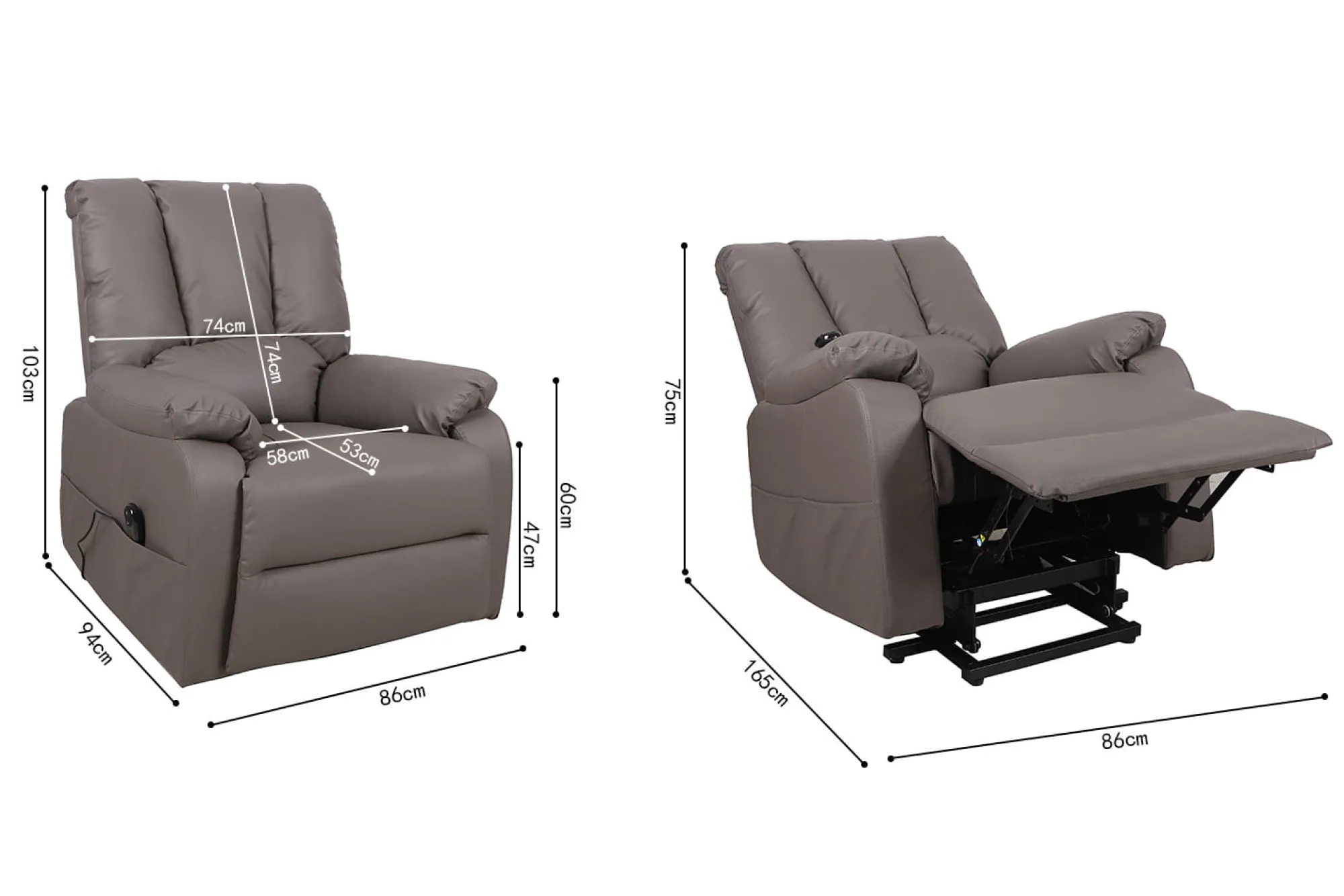 Fauteuils^Huisenthuis Relaxfauteuil Yvon Taupe
