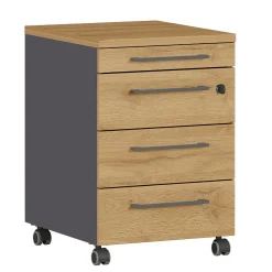 Ladeblokken^Huisenthuis Rolcontainer Ergonoma Eiken Antraciet, Eiken