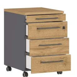 Ladeblokken^Huisenthuis Rolcontainer Ergonoma Eiken Antraciet, Eiken