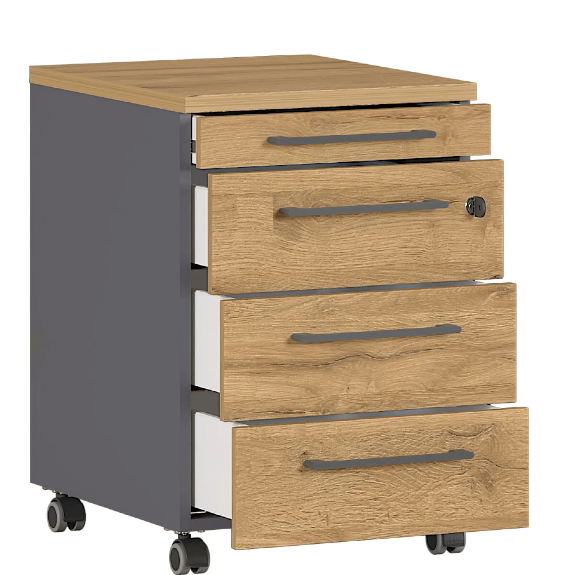 Ladeblokken^Huisenthuis Rolcontainer Ergonoma Eiken Antraciet, Eiken